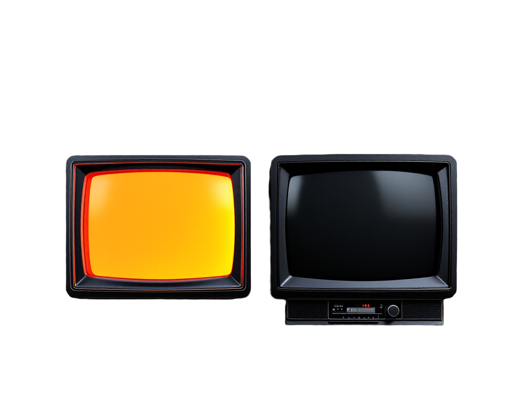A retro CRT television, lit, running the agent loop diagram